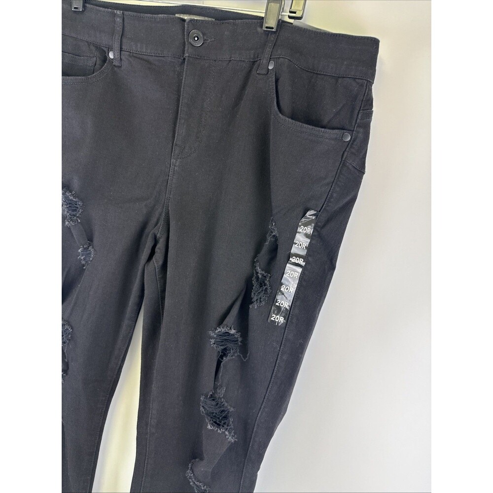 Torrid Bombshell Skinny Black Jeans Premium Stretch High Rise Destructed NWT 20R - Picture 5 of 14